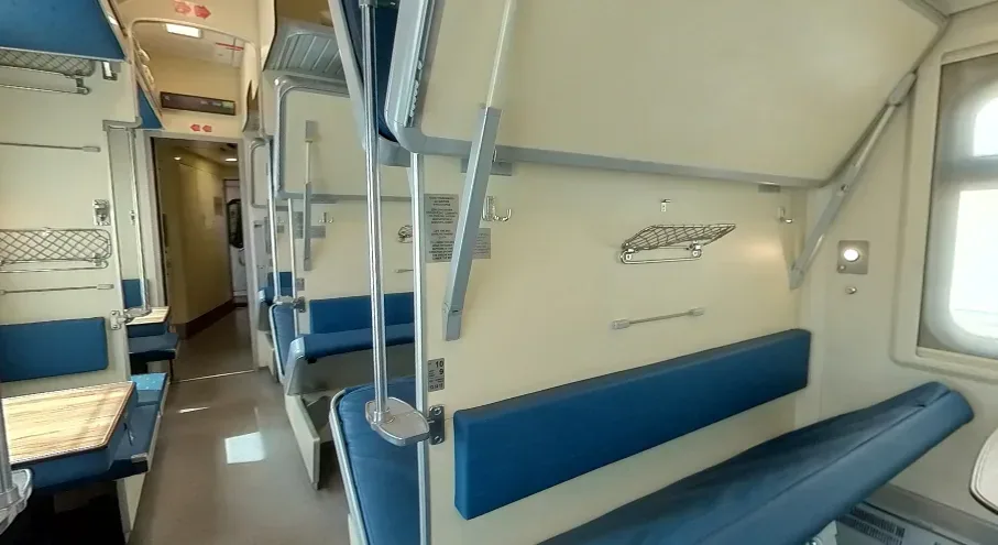 Open-plan carriage on a South Caucasus Railway train