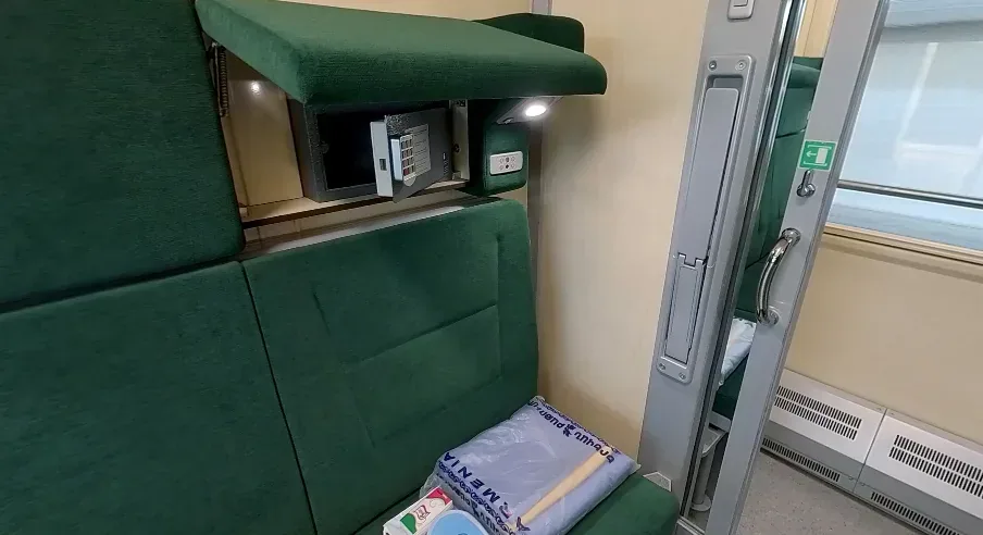 Sleeper carriage on a South Caucasus Railway train