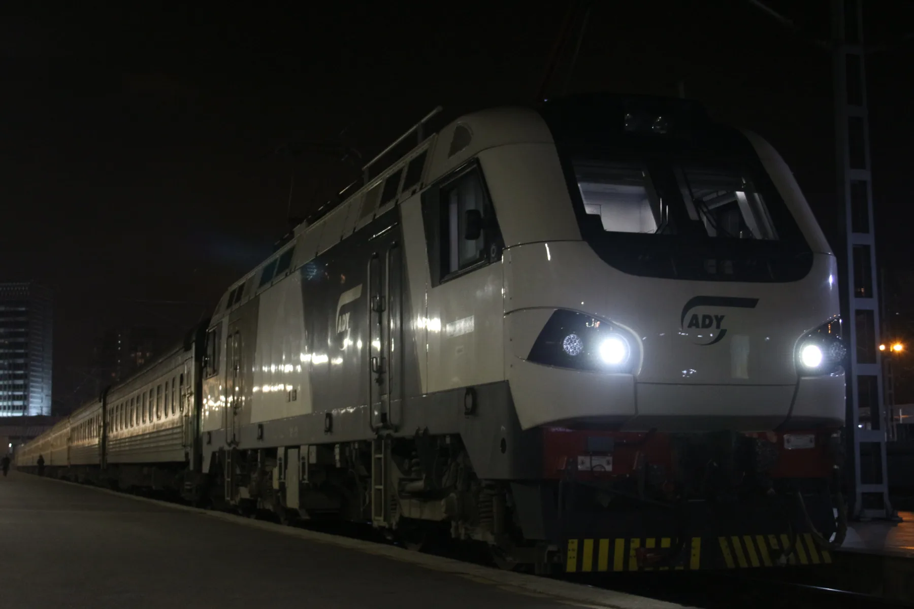 Azerbaijan railway train at Baku station