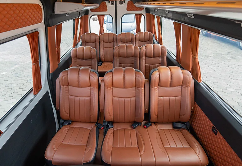 Intercity minivan seats in Cambodia
