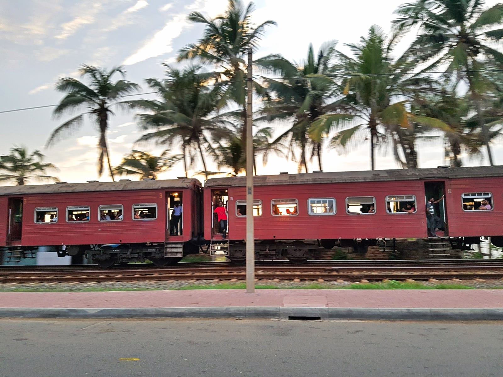Sri Lanka coastal railway train in Colombo